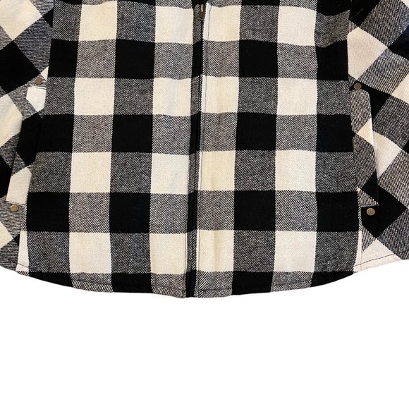 NWT MAURICES Black & White Buffalo Plaid Zip Up Vest Jacket 3X - Picture 2 of 6